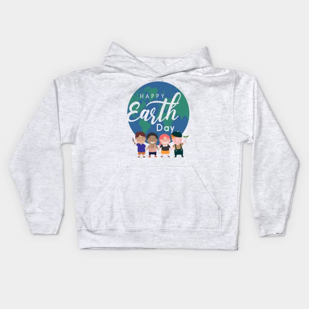 happy earth day The smile of the children Kids Hoodie by walidhamza